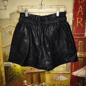 Black Faux Leather Shorts